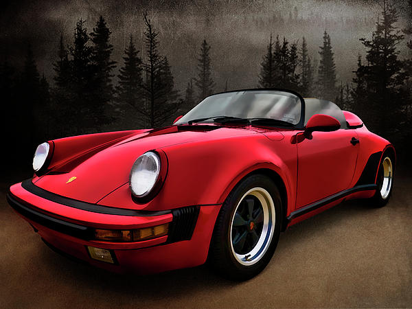 Black Forest - Red Speedster Digital Art